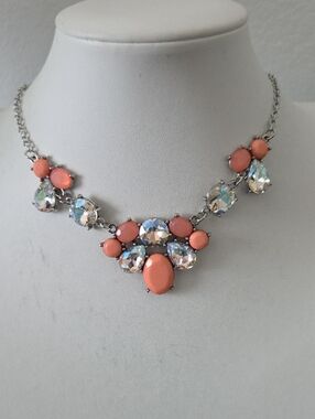 Paparazzi Orange /rhinestone Necklace NWT